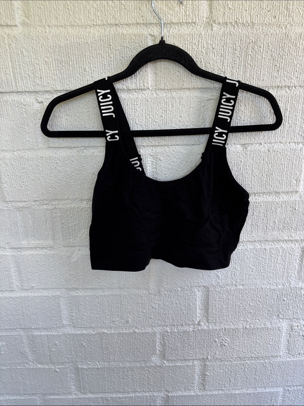Juicy Couture Black Logo Strap Sports Bra Bralette sz 2X